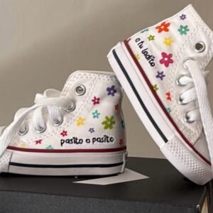 Zapatillas lona estilo "Converse" altas personalizadas bebés