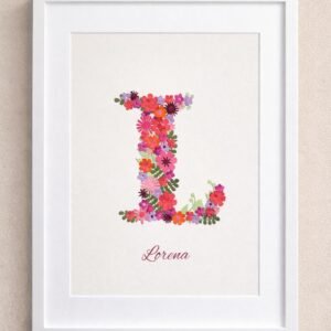 Cuadro floral inicial Personalizado