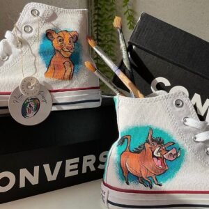 Zapatillas lona estilo "Converse" altas personalizadas niños
