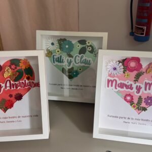 Cuadro flores nombre + frase Personalizado