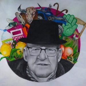 Retrato Mixto (Lápiz + Polychromos a Color)